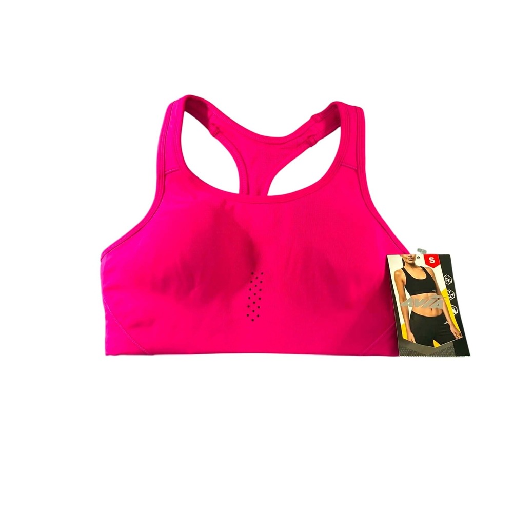 Avia Sports Bra Womens S Pink Racerback Moisture Wicking Mesh Active